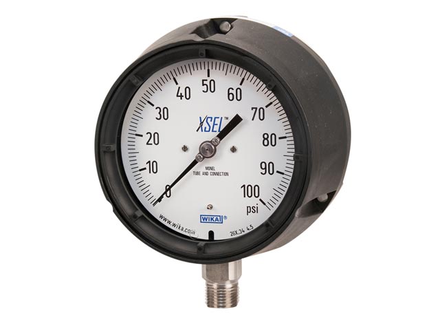 52257193 Wika 52257193 Industrial XSEL® Process Dry Pressure Gauge Model 232.34 6 Inch Dial 300 PSI 1/2 NPT Lower Mount Black Thermoplastic Case