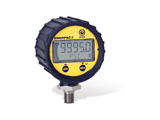 DGR-2 Enerpac DGR-2 Digital Hydraulic Pressure Gauge 2-3/4 Dial 0-20000 PSI/BAR/MPA/KG/CM² 1/2 MNPT Lower Mount Plastic