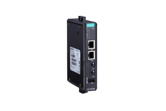 UC-8132-LX Moxa UC-8132-LX Arm-based wireless-enabled DIN-rail industrial computer with 2 serial ports and 2 LAN ports