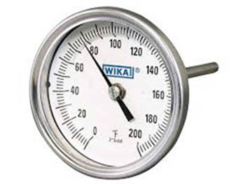 30025D206S4 Wika 30025D206S4 Bimetal Process Grade Thermometer Model TI.30 3 Inch Dial 0/250° F 1/2 NPT Center Back Mount Stainless Steel Case