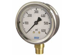 Wika 50936395 Industrial Dry Pressure Gauge Model 212.53 2-1/2 Dial 25 MPA G1/4B Back Mount Stainless Steel Case